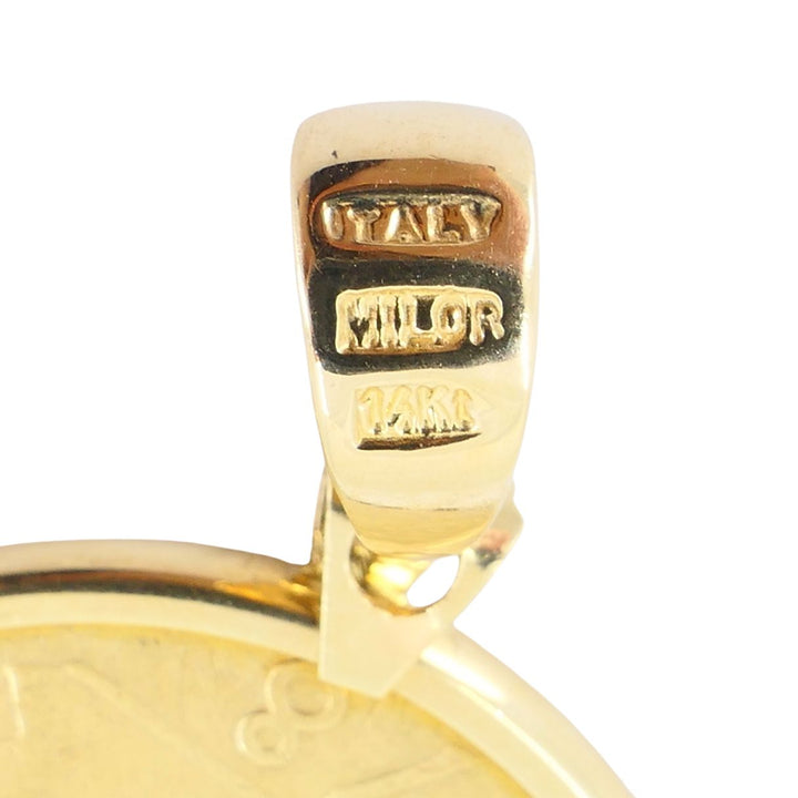 Italian 14k Gold Lire Coin Pendant