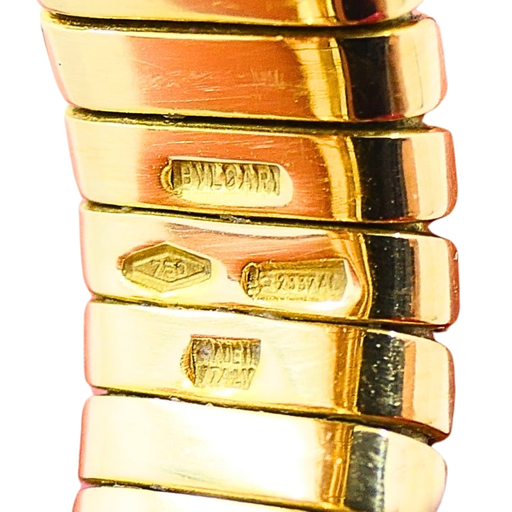 Bvlgari Tubogas 18k Gold Ring Peridot