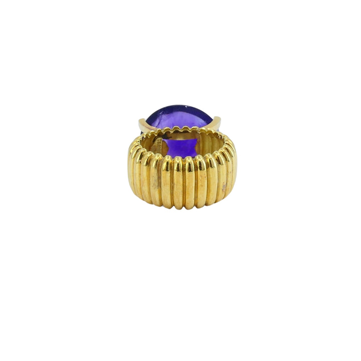 Amethyst Ring Signed Tambetti 18k Gold Cocktail Ring