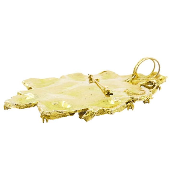 Zodiac Sign Necklace Sagittarius Brutalist Design 14k Gold Diamond