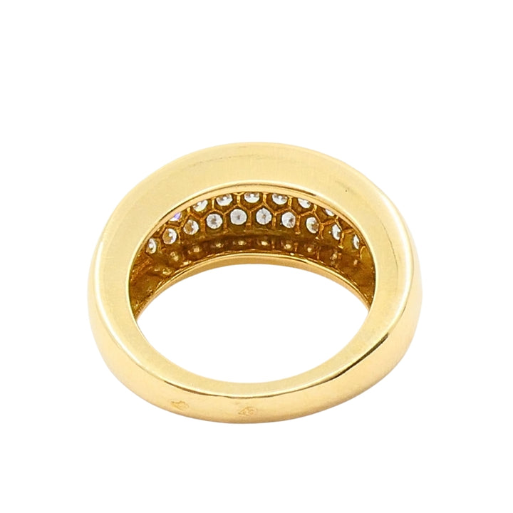 Van Cleef & Arpels Pave Diamond Gold Dome Ring