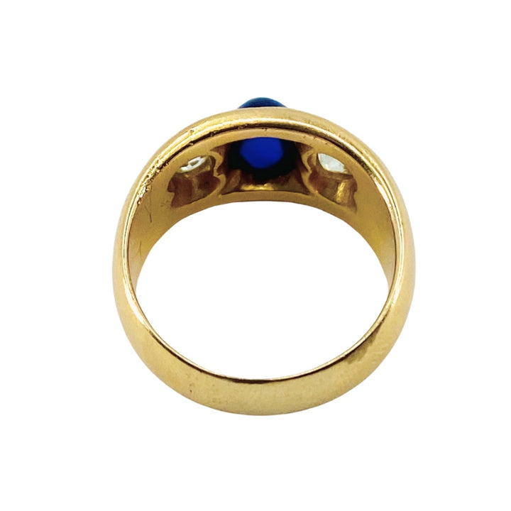 Vintage Gold Ring Three-Stone French Band