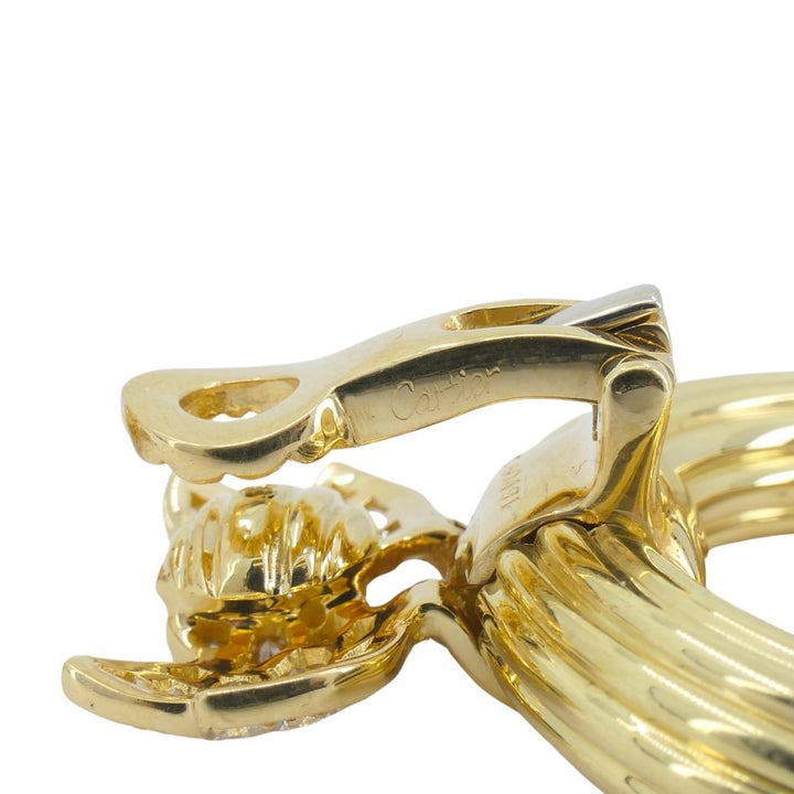 1994 Cartier 18k Gold Diamond Doorknocker Clip Earrings