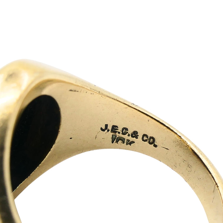 Antique Signet Ring Carved Carnelian 10k Gold