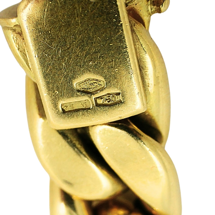 Carlo Weingrill Vintage Chain Necklace 18k Gold Heavy Link