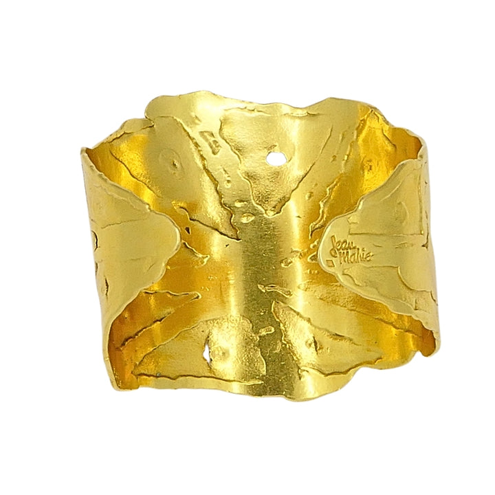 Jean Mahie 22k Gold Wide Cuff Bracelet
