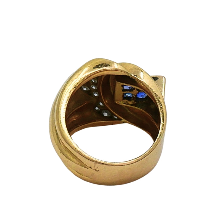 Vintage 18k Gold Sapphire Diamond Ring
