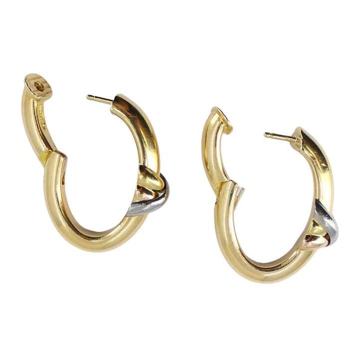 1995 Cartier 18k Gold Trinity Hoop Earrings