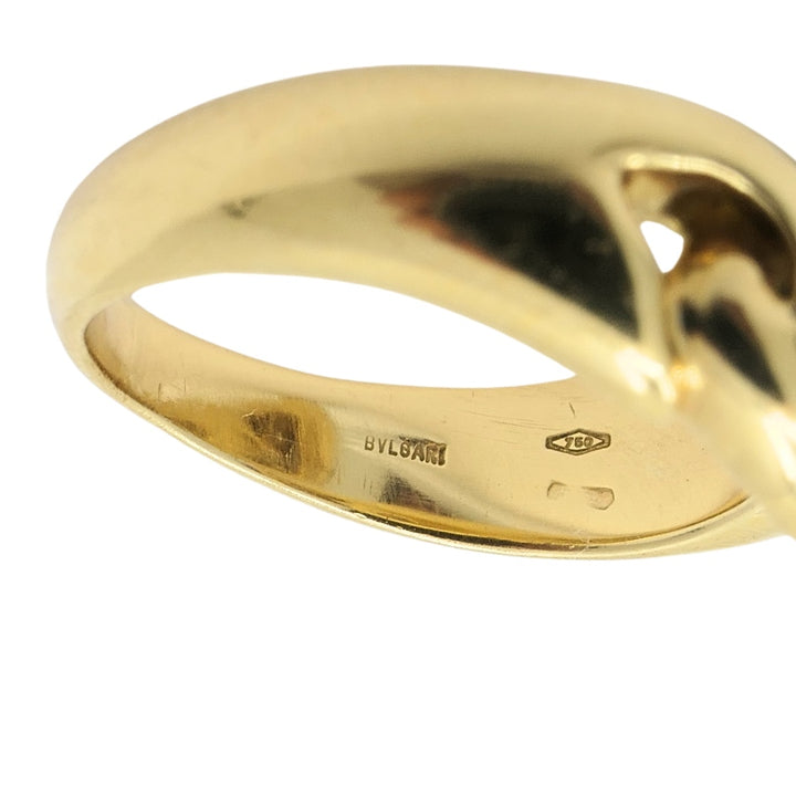 Bulgari Doppio Cuore Bypass Ring Gold Diamond Gemstones
