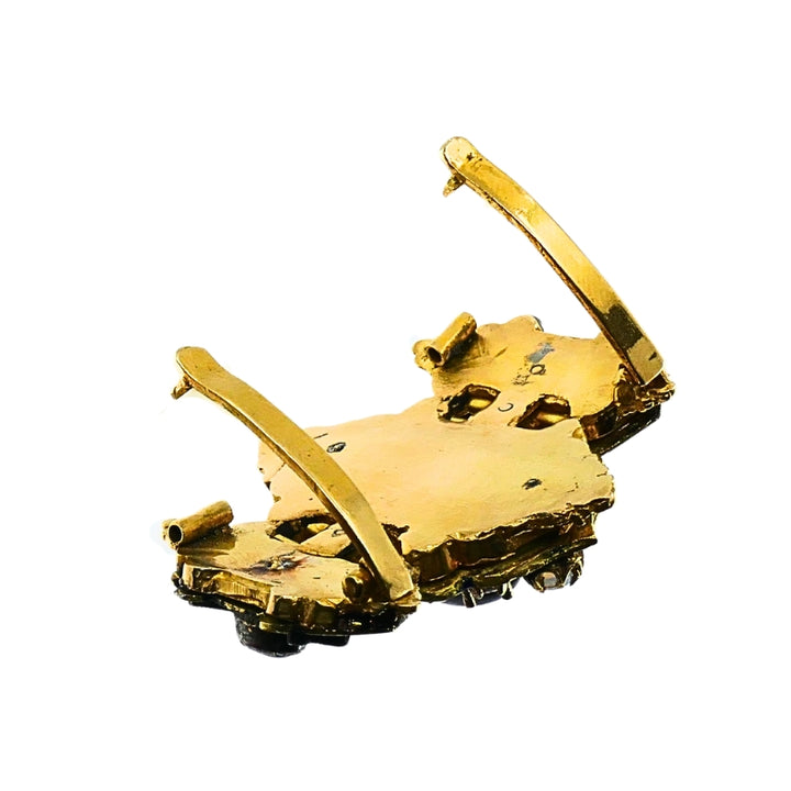 Antique Victorian 14K Gold Gemstone  Enamel Buckle