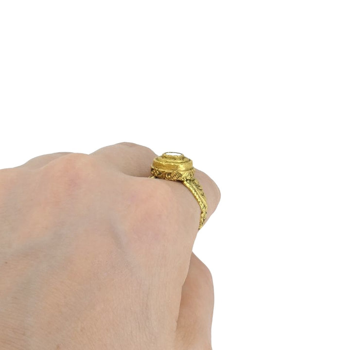 Antique 22k Gold Diamond Handmade Ring