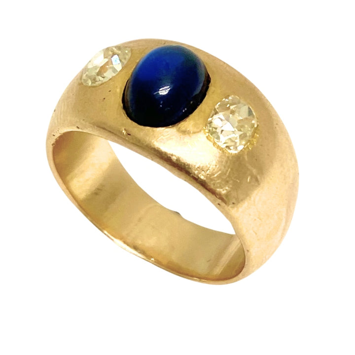 Vintage Gold Ring Three-Stone French Band