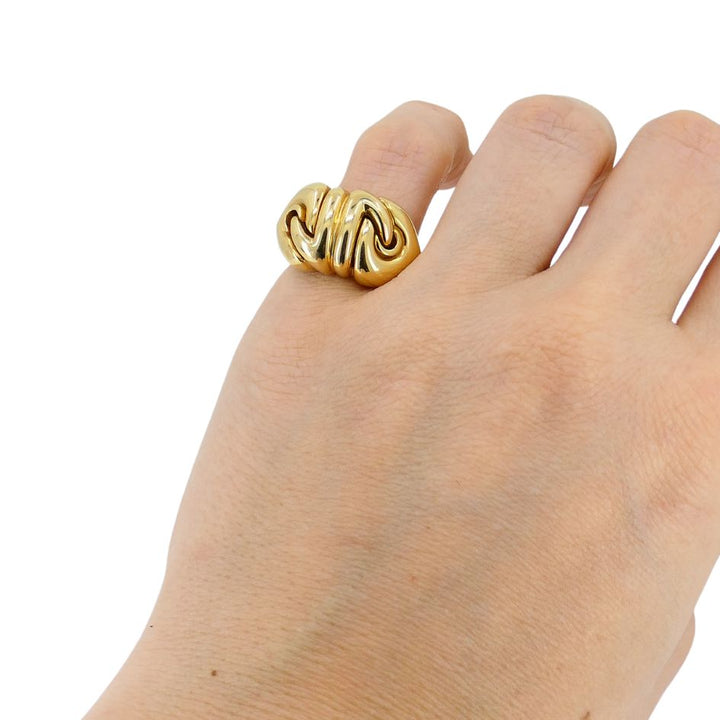 Bvlgari 18k Gold Doppio Cuore Ring