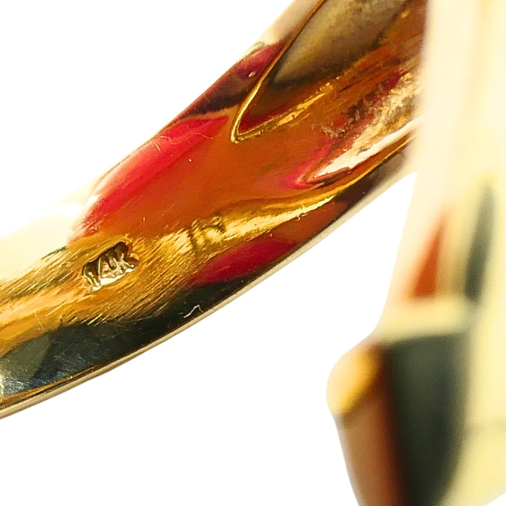 14k Gold Snake Pear-Cut Emerald Eyes Wrap Ring