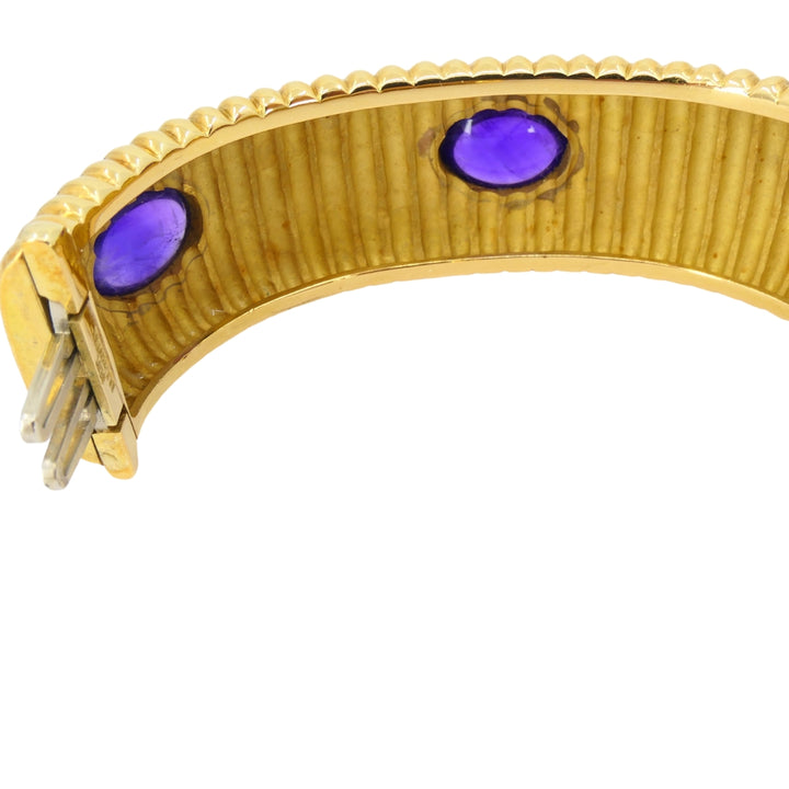Amethyst Bracelet Tambetti 18k Gold Bangle Vintage Jewelry