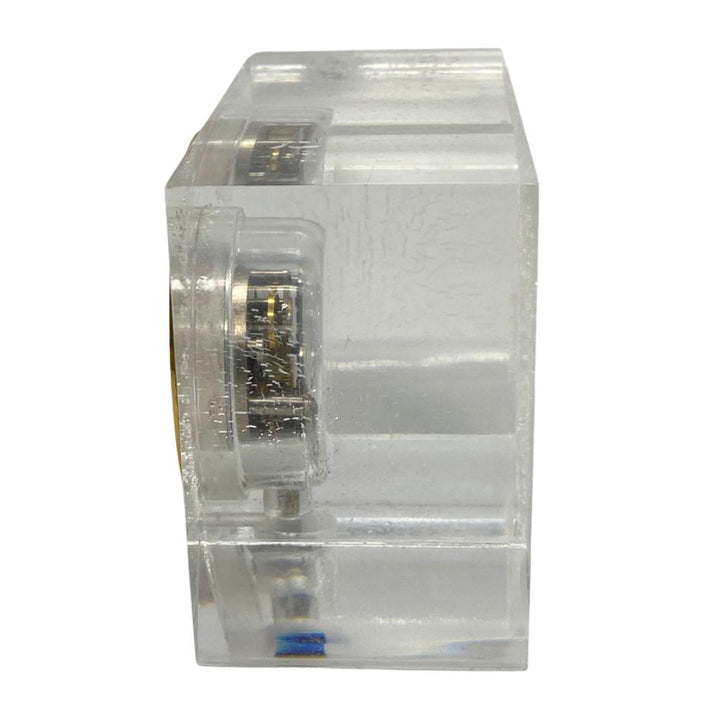 1950s Cartier Yellow Gold and Lucite Pair of Desk Clocks Lecoultre Movement