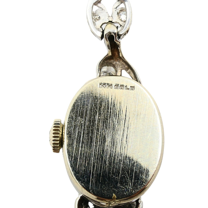 Hamilton Watch Retro Ladies Wristwatch Diamond 14k White Gold