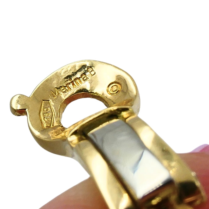 Marina B 18k Gold Topaz Onyx & Diamond Clip-On Earrings