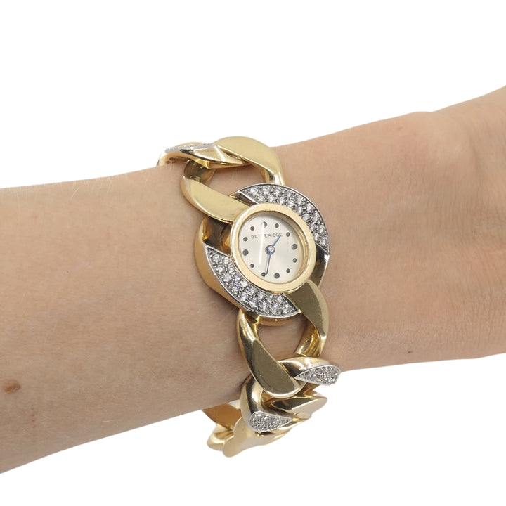Vintage Diamond Watch Betteridge Curblink Chain Bracelet 14k Gold