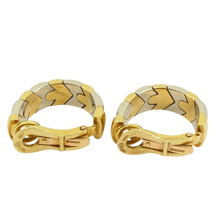 Bvlgari 18k Two-tone Gold Clip-on Huggie Alveare Earrings