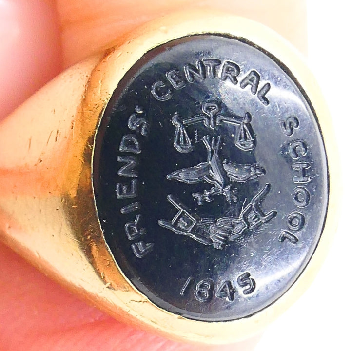 Antique Signet Ring Carved Carnelian 10k Gold