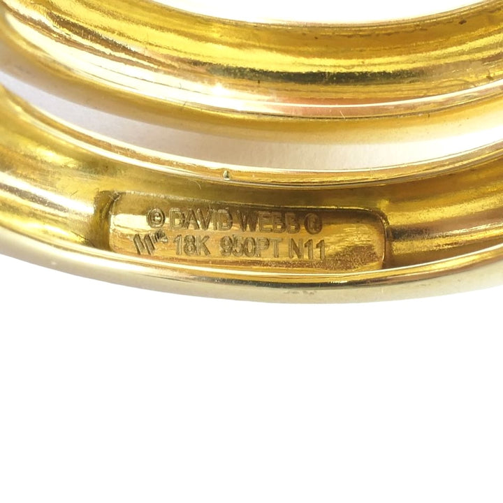David Webb 18k Gold Platinum Diamond Nail Ring