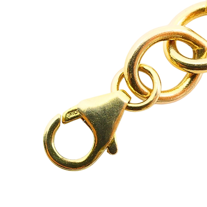 14k Gold Link Charm Bracelet Vintage Jewelry