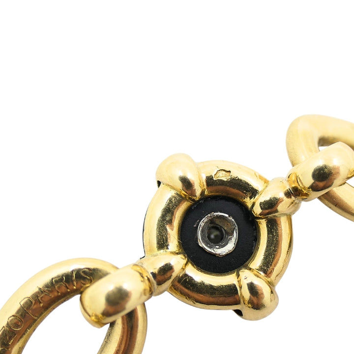 Marzo Paris 18K Gold Onyx Diamond Bracelet