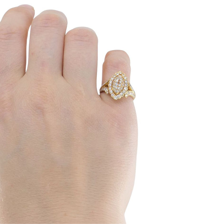 Vintage Cartier 18k Gold Diamond Marquise Cluster Ring