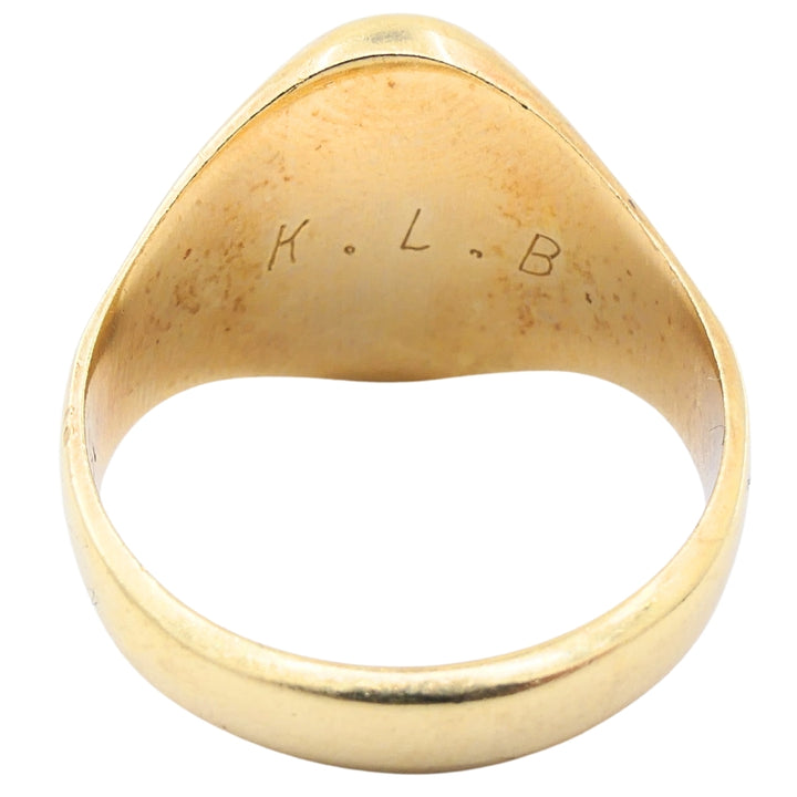 Vintage Onyx Diamond 14k Gold Signet Ring