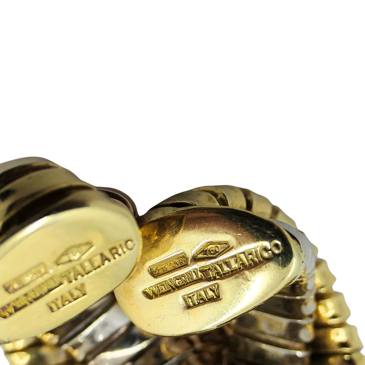 Tallarico Carlo Weingrill Tubogas Earrings Three Tone 18k Gold