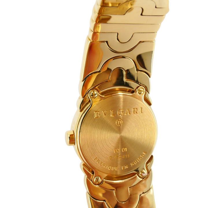 Bvlgari Bulgari Parentesi Watch BJ 01 18k Gold Black Dial Original Pouch