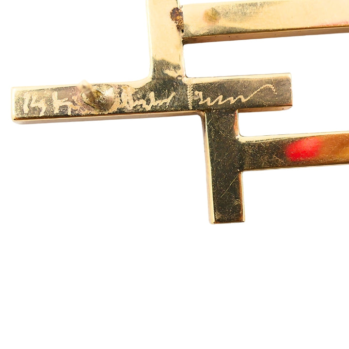 14k Gold Geometric Earrings Frame Design