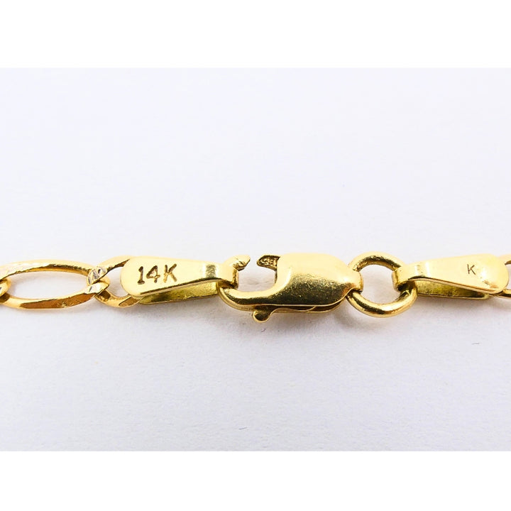 14K Gold  Gemstones Clover Pendant Necklace