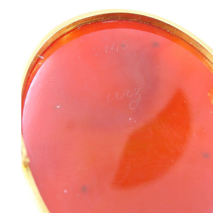 Antique 14K Gold Hardstone Agate Cameo Brooch