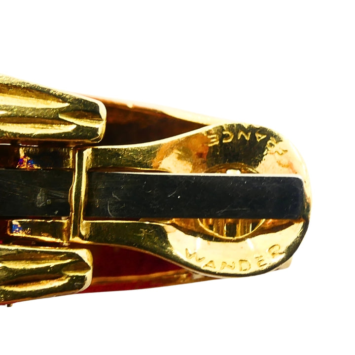 Wander France  Modern 18k Gold Geometric Clip-On Earrings