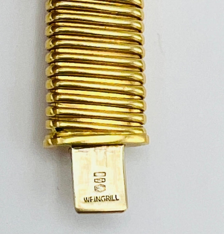 Vintage Carlo Weingrill Yellow Gold Tubogas Necklace