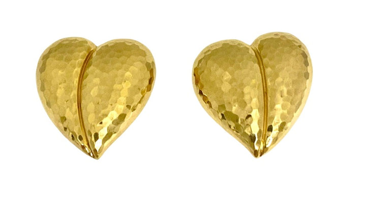 Andrew Clunn Heart Earrings Gold