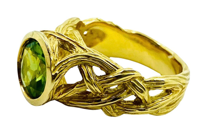 Angela Cummings 1990s Peridot Gold Ring