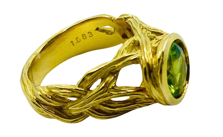 Angela Cummings 1990s Peridot Gold Ring