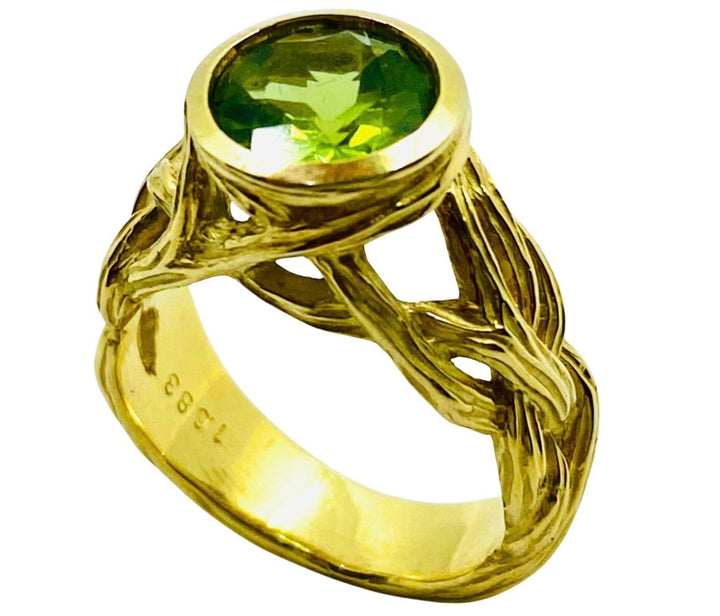 Angela Cummings 1990s Peridot Gold Ring
