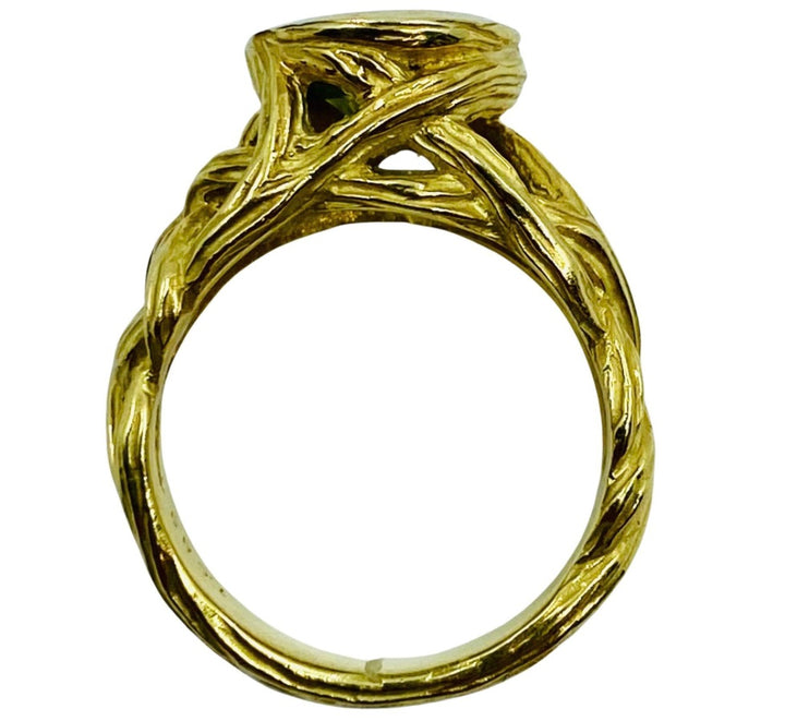 Angela Cummings 1990s Peridot Gold Ring