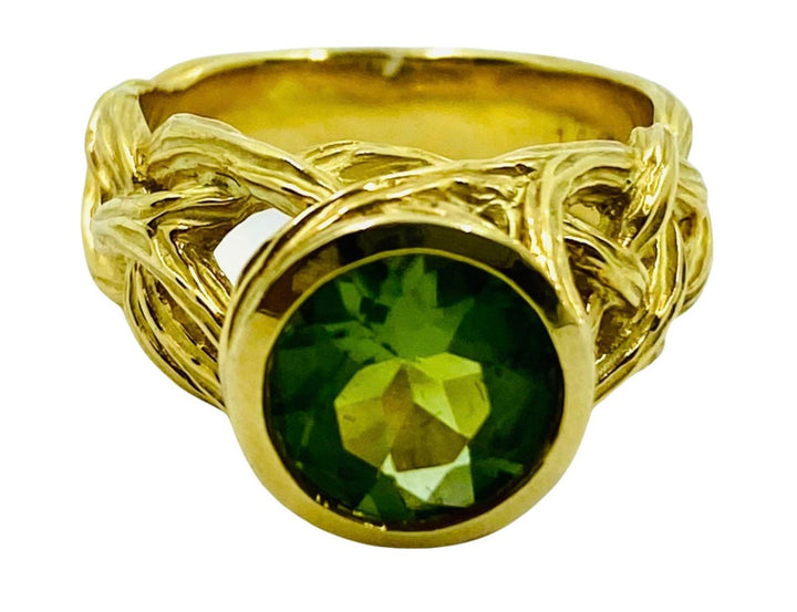 Angela Cummings 1990s Peridot Gold Ring