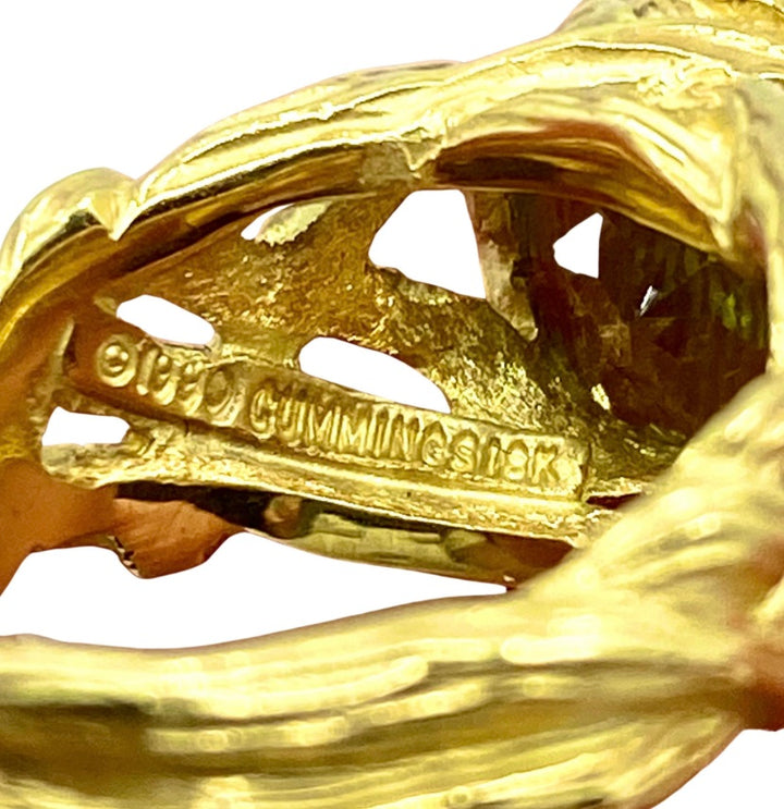 Angela Cummings 1990s Peridot Gold Ring