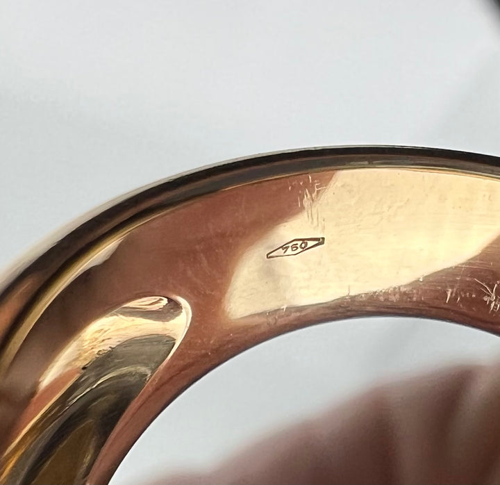 Pomellato Pin Up Ring Rose Gold, Blue Topaz Cocktail Ring, 18k