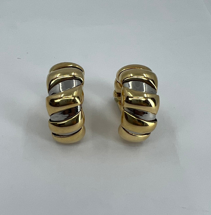 Bulgari Tubogas Gold Steel Earrings