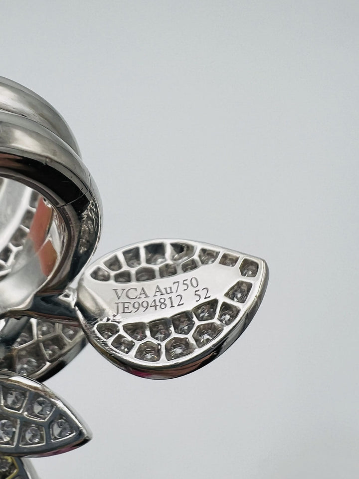 Van Cleef and Arpels White Gold and Diamond Lotus Cocktail Ring
