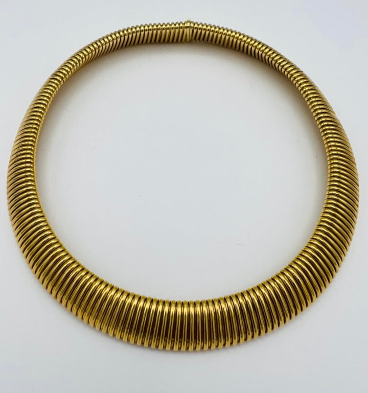 Vintage Carlo Weingrill Yellow Gold Tubogas Necklace