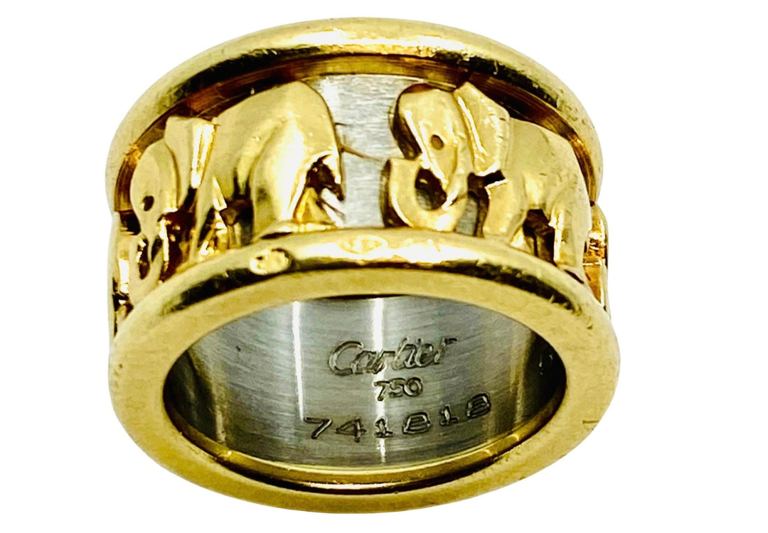 Cartier Walking Elephant Gold Band Ring