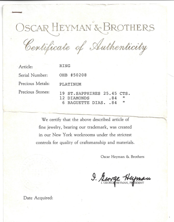 Vintage Oscar Heyman Star Sapphire Diamond Cluster Platinum Ring